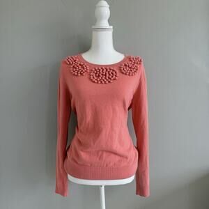 Vineyard Vines By Shep & Ian Woman’s Pom Pom Sweater Sz XL Pink Cotton Cashmere